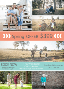 Spring sale offer family portraits photography sydney